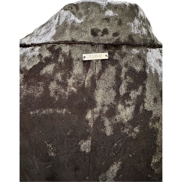 Cupio Black Crushed Velvet Blazer Plus Size 2x Lined Jacket Button Front NEW - Picture 5 of 12